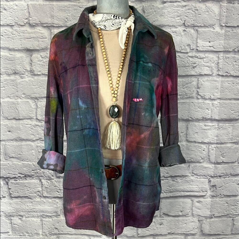 Reworked/upcycled flannel shirt